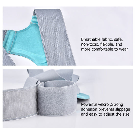 Silver Adjustable Back Posture Corrector Back Pain Relief Belt Spine Waist Support Correction Straps Posture Belt For Men Women